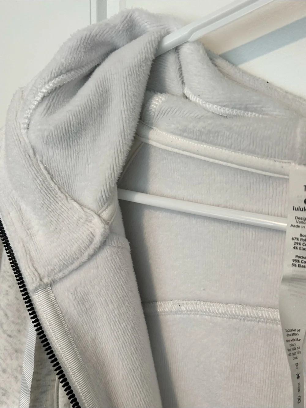 Lululemon Scuba Size 10 Full Zip Light Gray Hoodie Sweatshirt Warm
